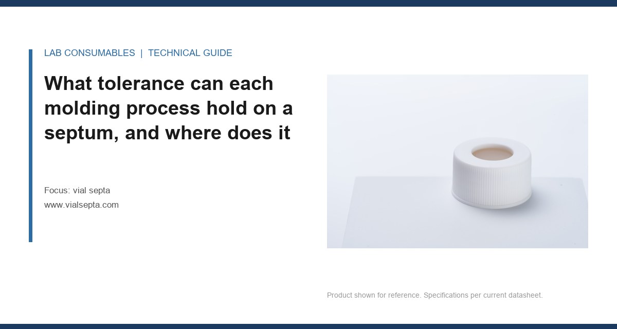What tolerance can each molding process hold on a septum, and where does it