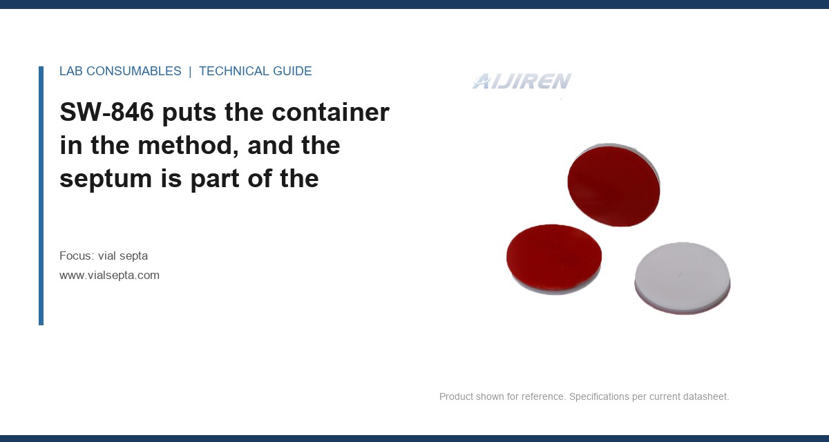 SW-846 puts the container in the method, and the septum is part of the